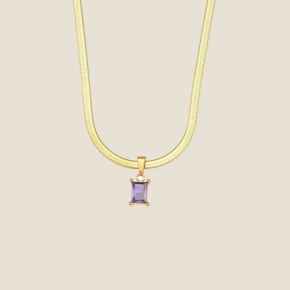 Collier pendentif pierre carrée Isola — vue 9