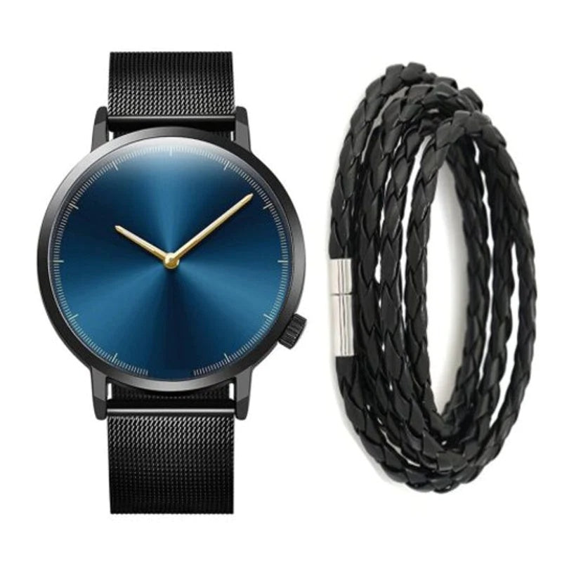 Blu Sunray Dial Mesh Watch — view 8