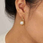 Uma Geometric Pearl Earrings — view 5