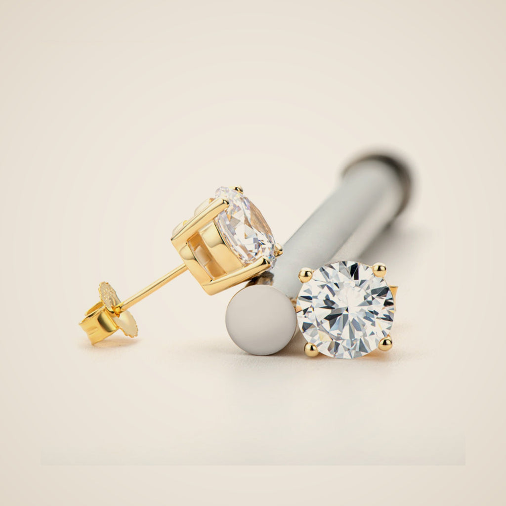 Adriana Moissanite Stud Earrings, view 3