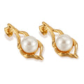 Uma Geometric Pearl Earrings — view 3