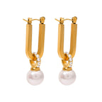 Lia Pearl & Zircon Stud Earrings — view 3