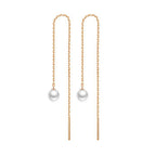 Alma Pearl Threader Earrings — view 5