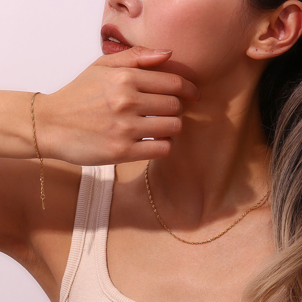 Adele Wave Chain Bracelet & Necklace — view 6