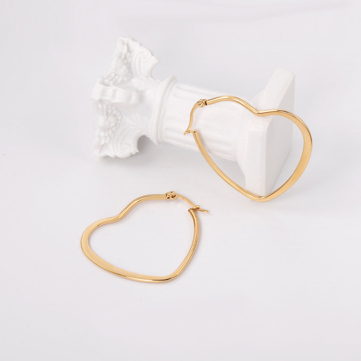 Dina Heart Hoop Earrings — view 9