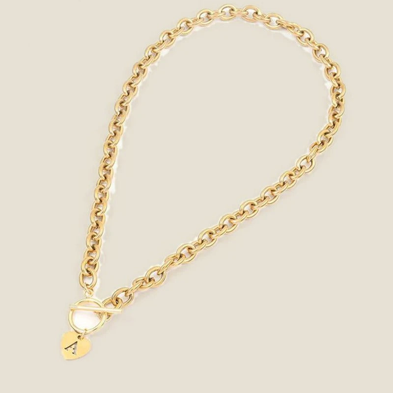 Collier cœur initiale Noemi, vue 3