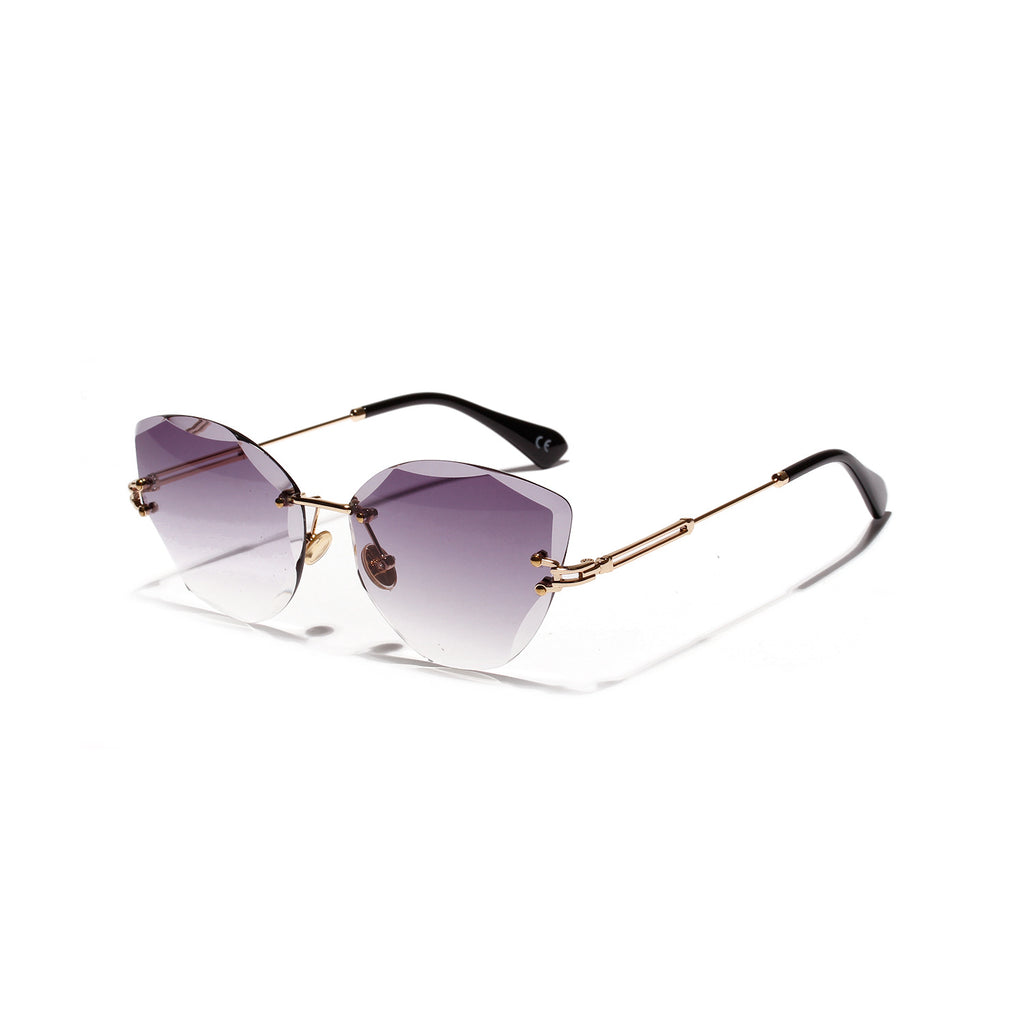 Faye Faceted Cat-Eye Sunglasses — view 6