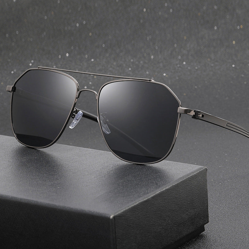 Bram Double-Bridge Aviator Sunglasses — view 2