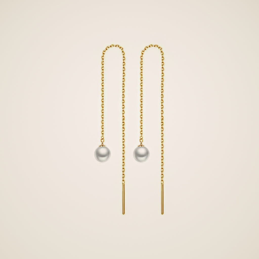 Alma Pearl Threader Earrings — view 1