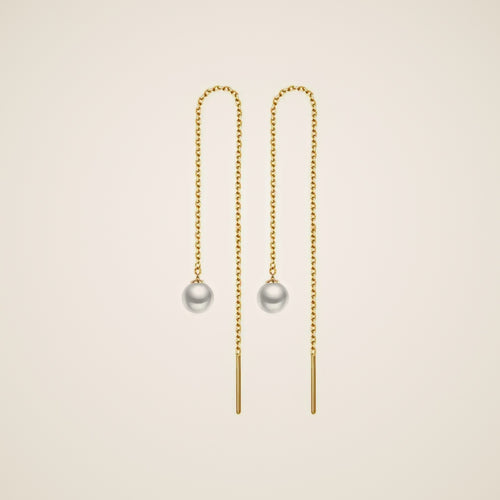 Alma Pearl Threader Earrings — view 1