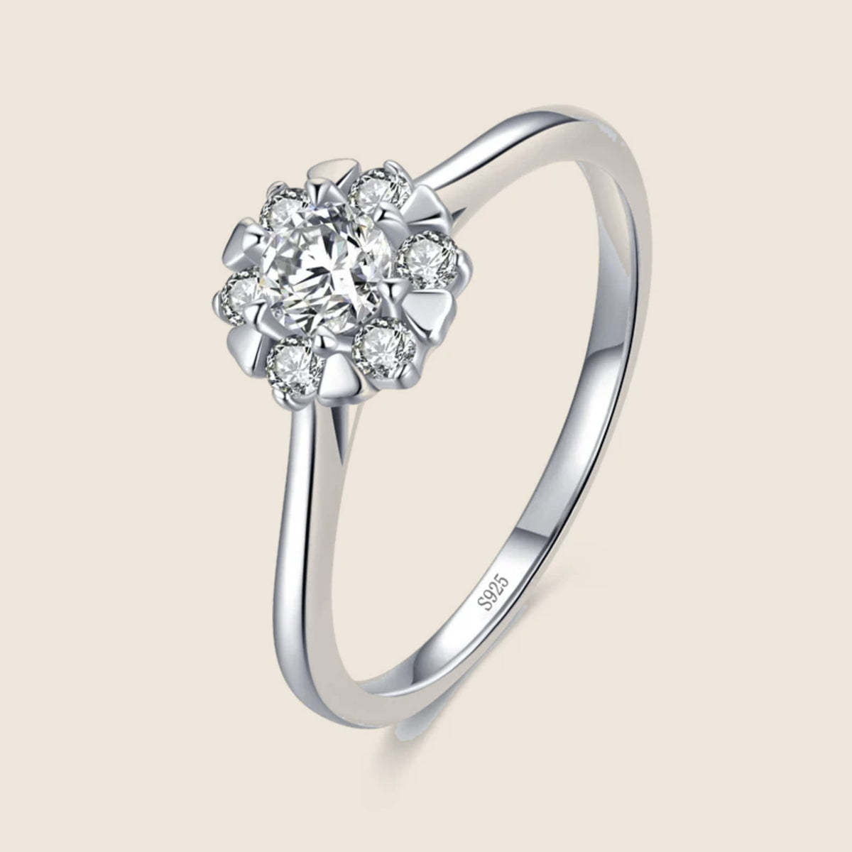 Aurora Flower Solitaire Ring — view 1