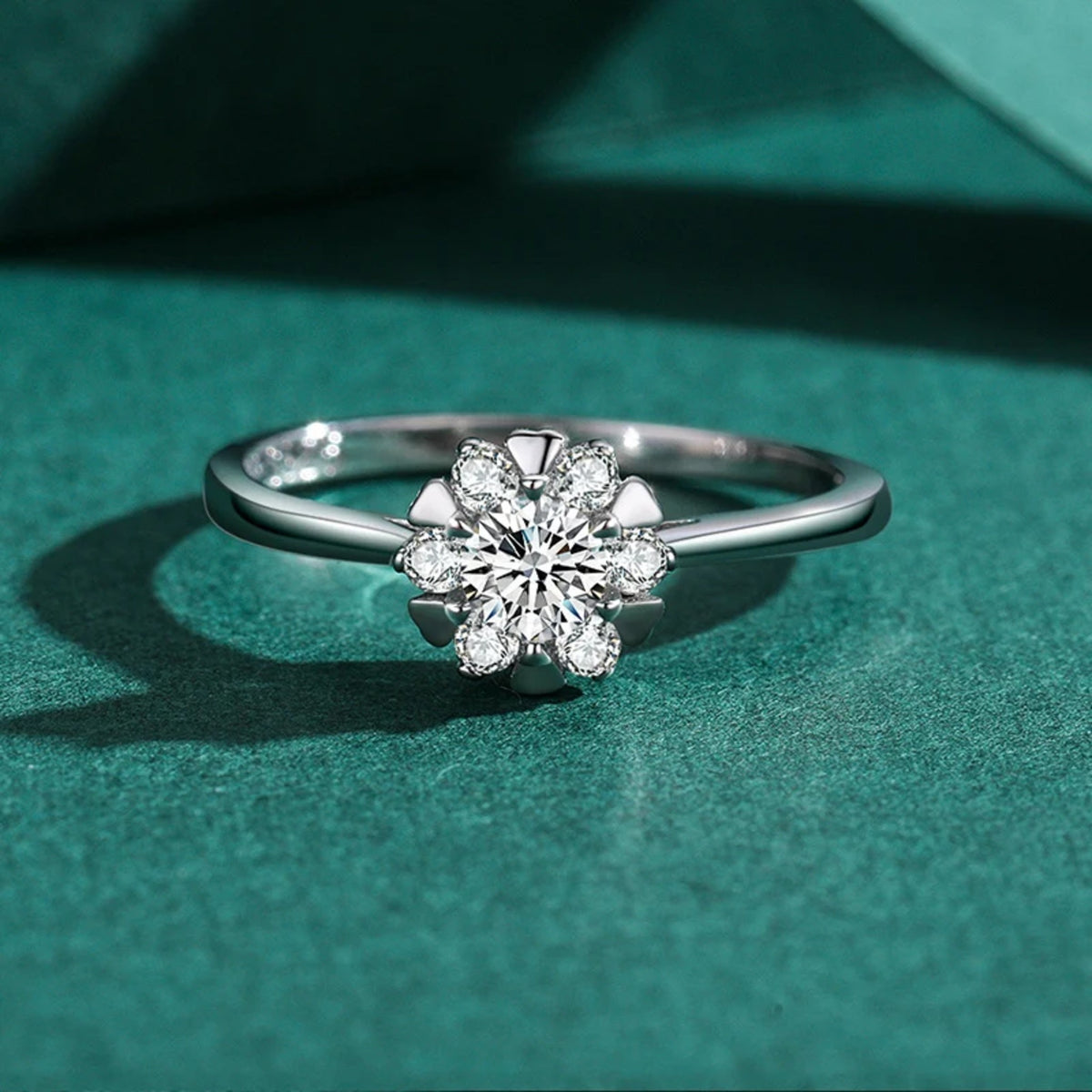 Aurora Flower Solitaire Ring — view 2