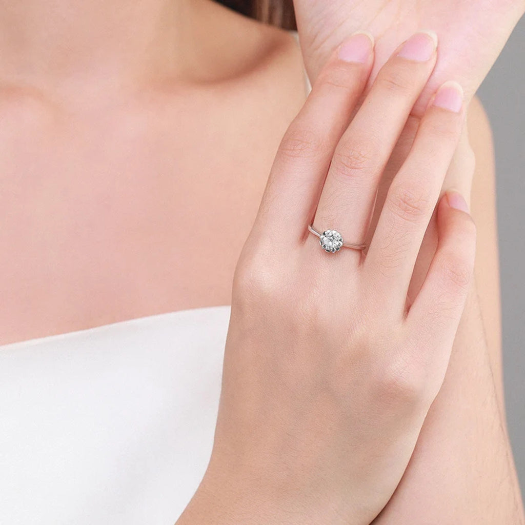 Aurora Flower Solitaire Ring — view 4