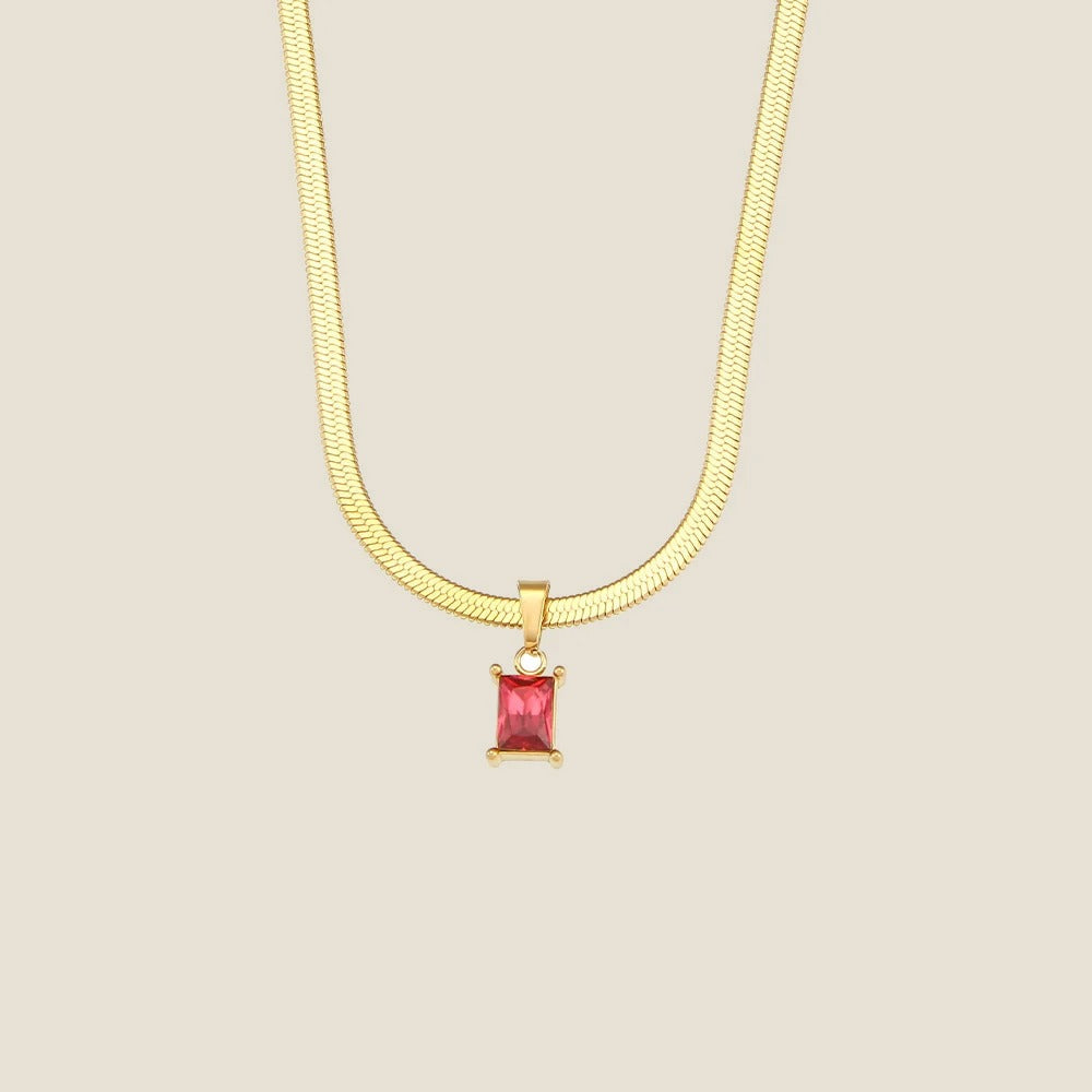 Collier pendentif pierre carrée Isola — vue 8