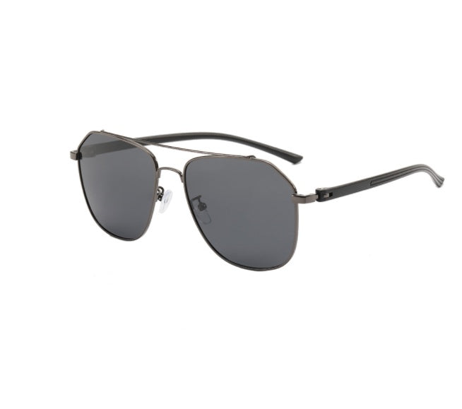 Bram Double-Bridge Aviator Sunglasses — view 6