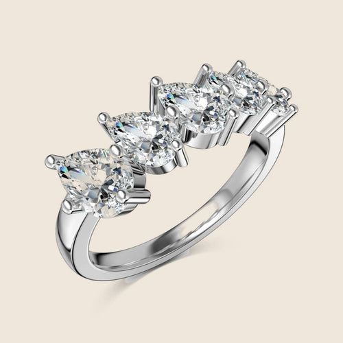 Beatrice Pear Row Ring — view 1