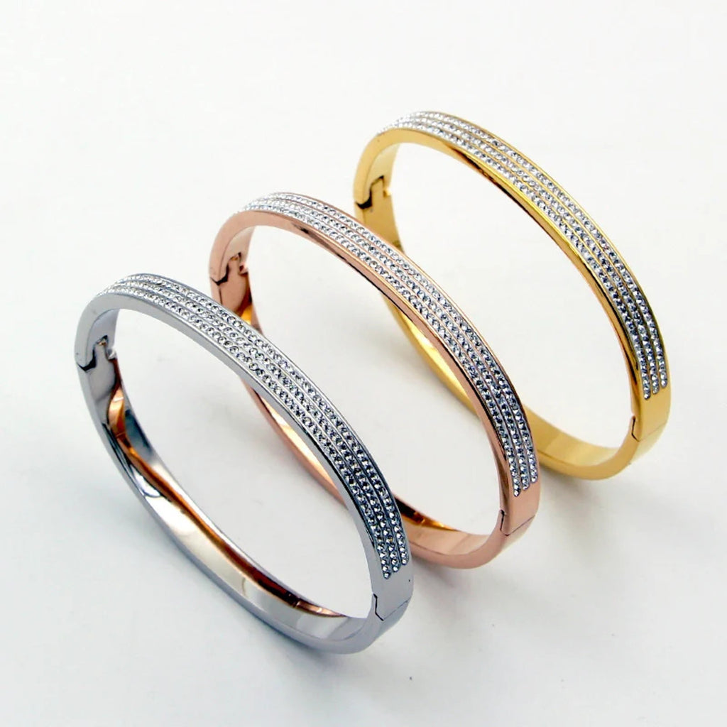 Camilla Three-Row Pavé Bangle — view 6