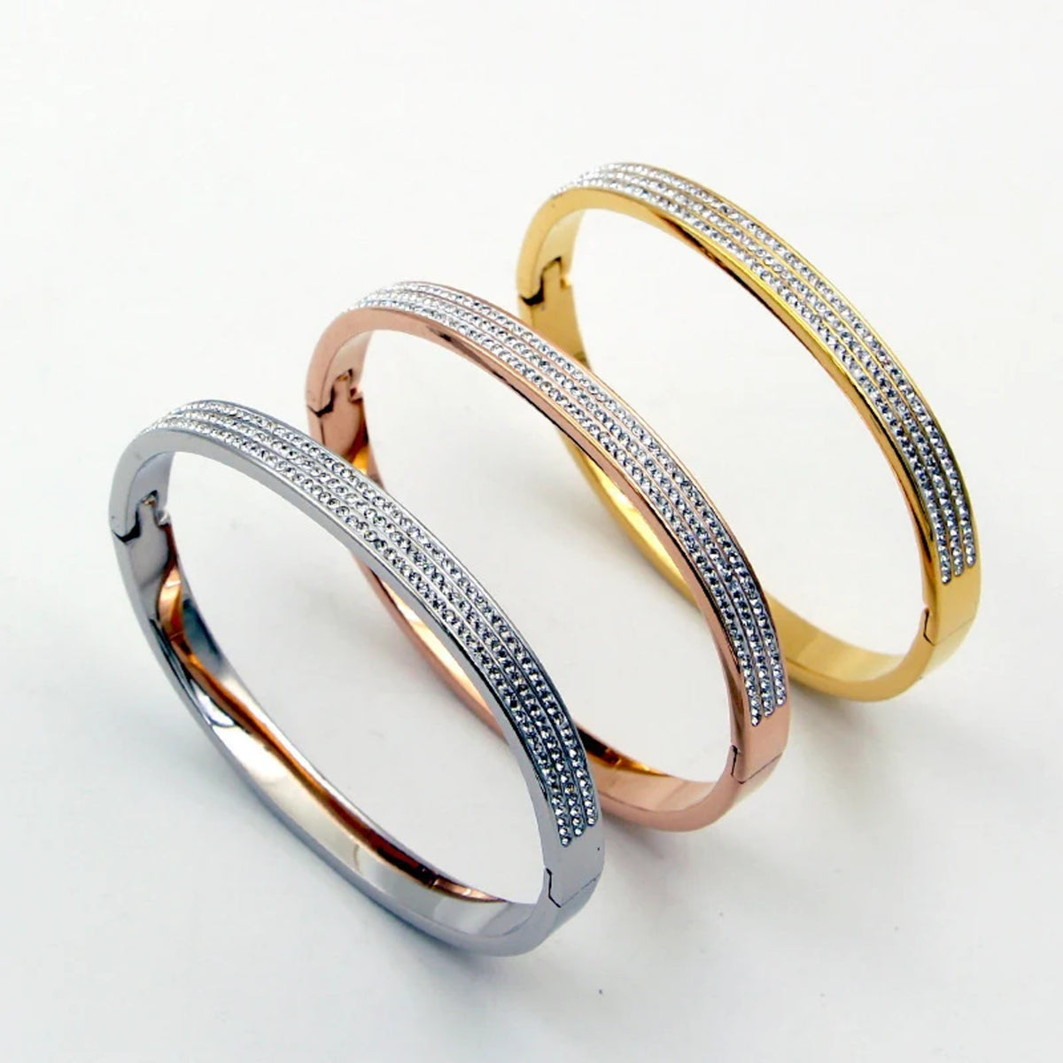 Camilla Three-Row Pavé Bangle — view 6