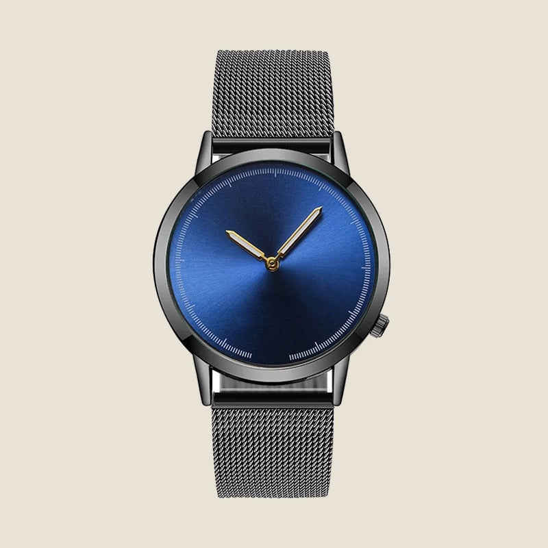 Montre cadran soleillé bracelet milanais Blu — vue 4