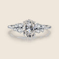 Ovaler Cluster-Ring Celeste — Ansicht 1