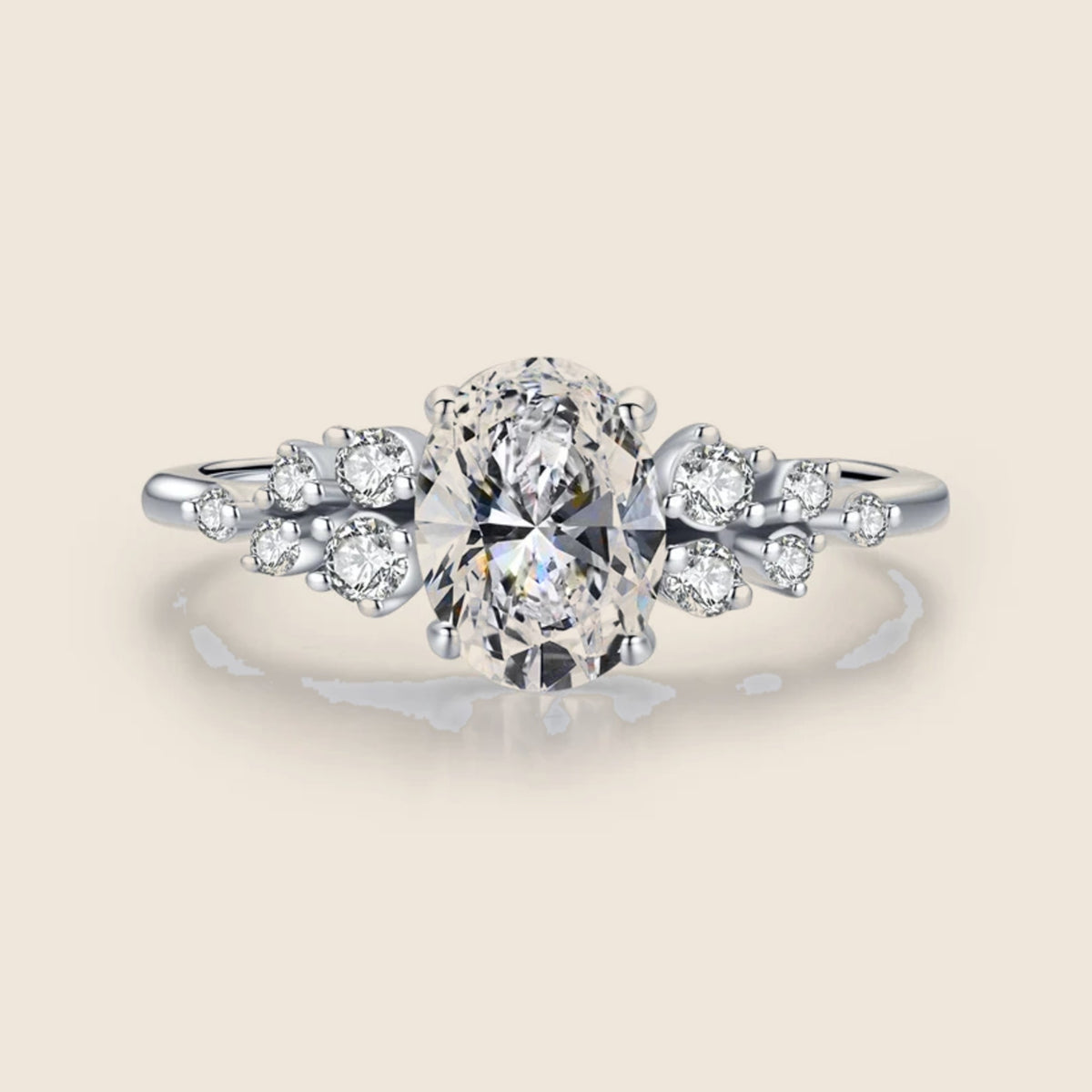 Celeste Oval Cluster Ring — view 1