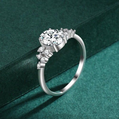 Ovaler Cluster-Ring Celeste — Ansicht 2