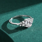 Ovaler Cluster-Ring Celeste — Ansicht 3
