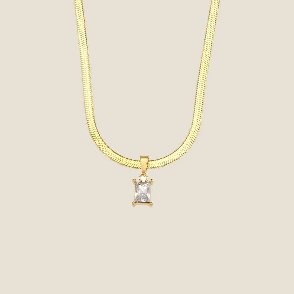 Collier pendentif pierre carrée Isola — vue 5