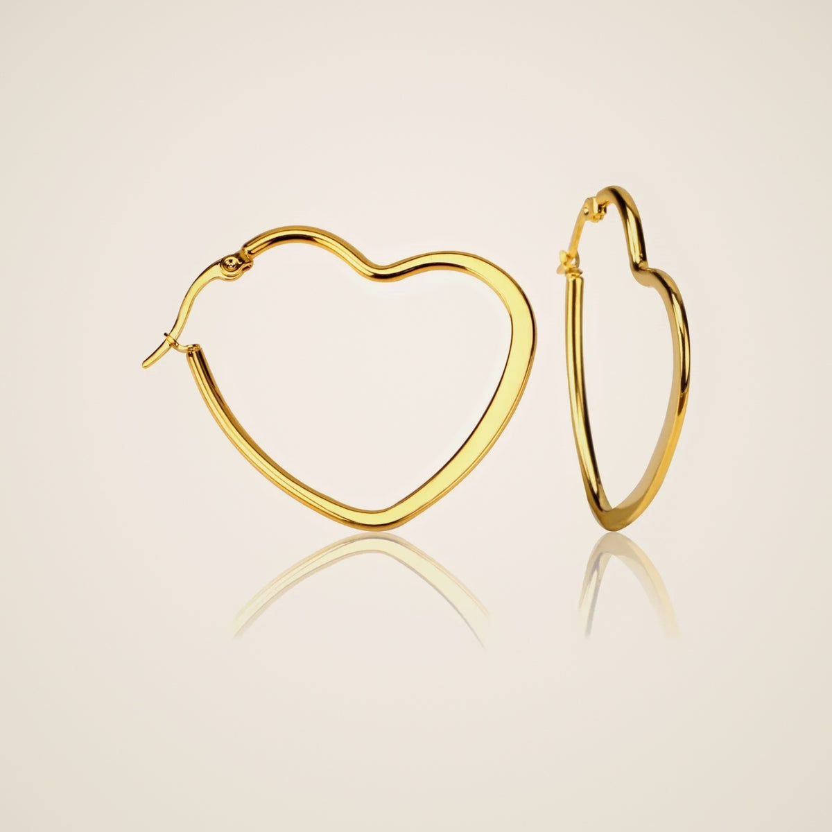 Dina Heart Hoop Earrings — view 1