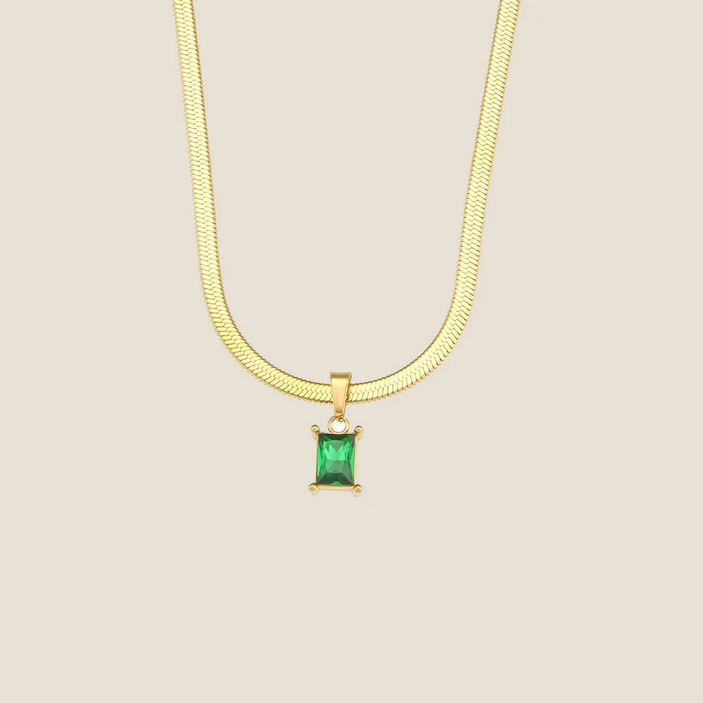 Collier pendentif pierre carrée Isola — vue 6