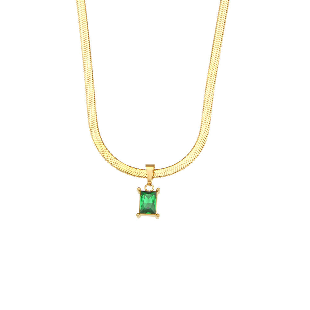 Isola Square Stone Pendant Necklace — view 6
