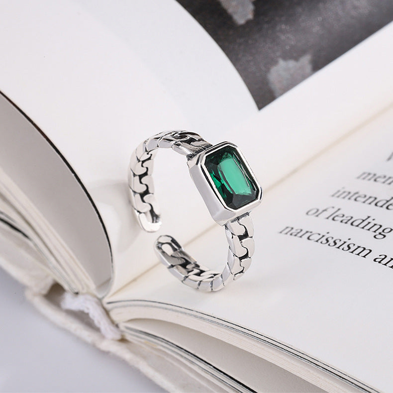 Mina Green Stone Ring — view 3