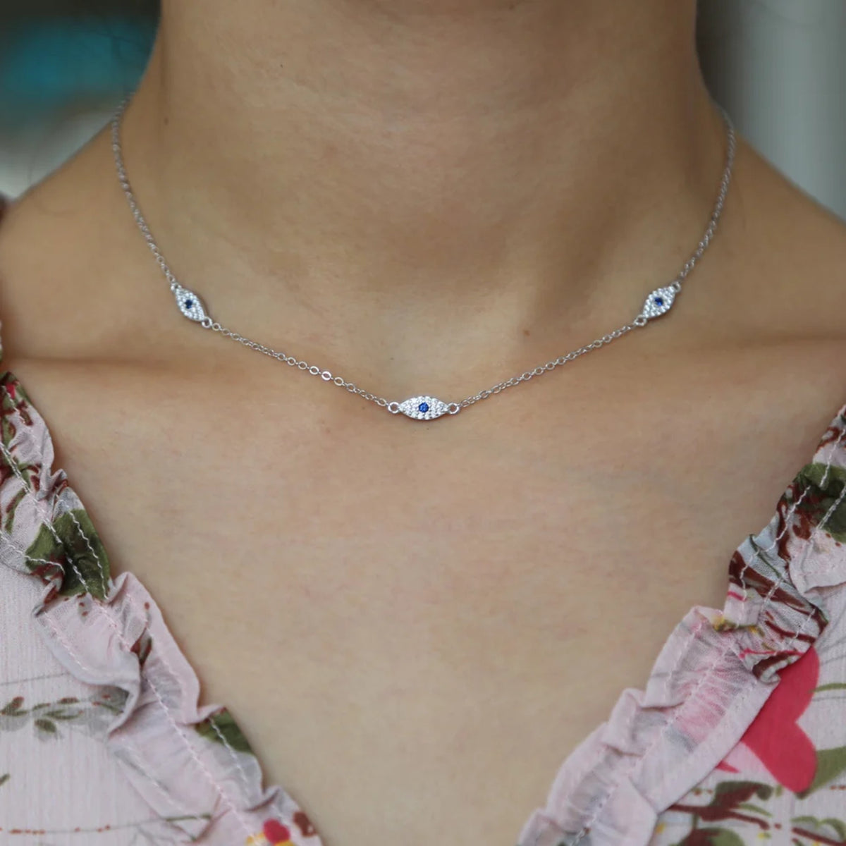 Eleni Three-Eye Station Necklace — view 5