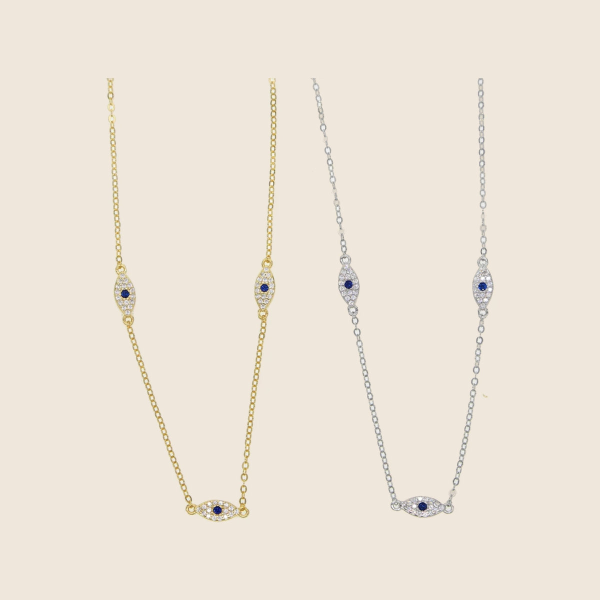 Eleni Three-Eye Station Necklace — view 6