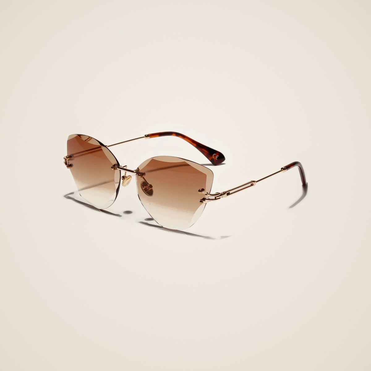 Faye Faceted Cat-Eye Sunglasses — view 1
