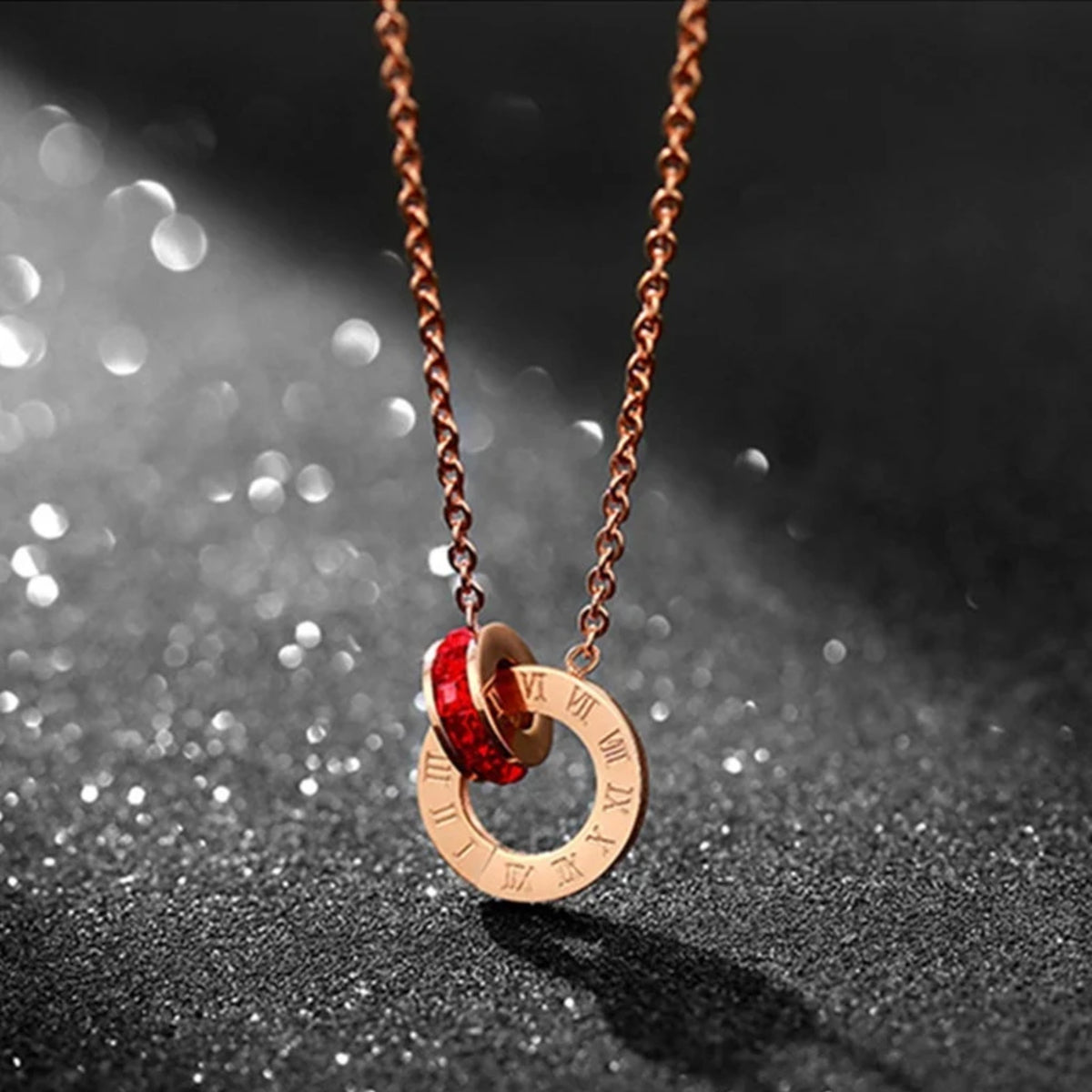 Federica Double Ring Necklace — view 2