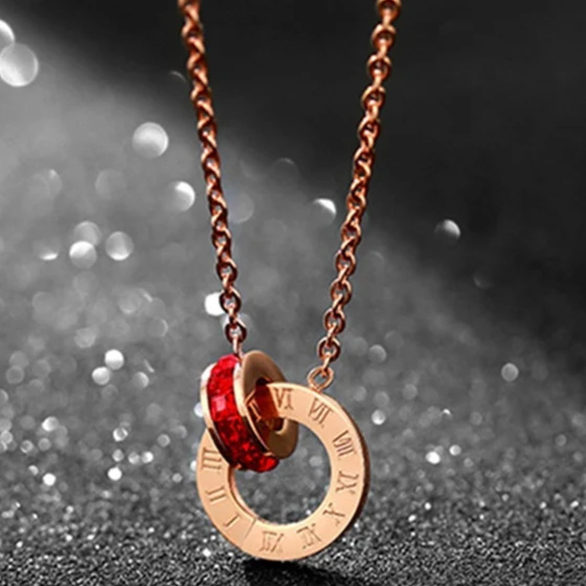 Federica Double Ring Necklace — view 4