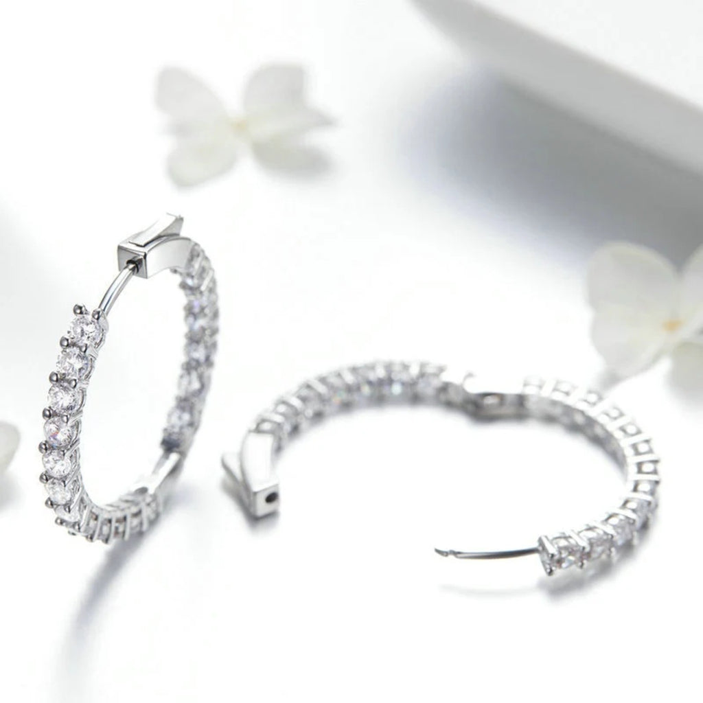 Franca Inside-Out Pavé Hoops — view 2