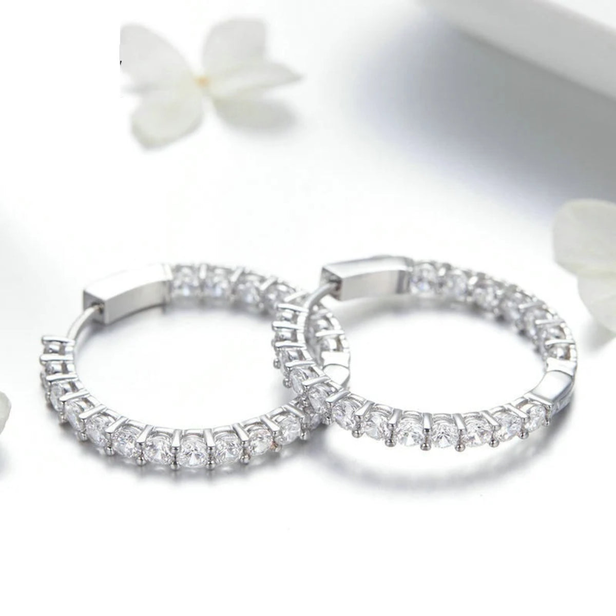 Franca Inside-Out Pavé Hoops — view 3