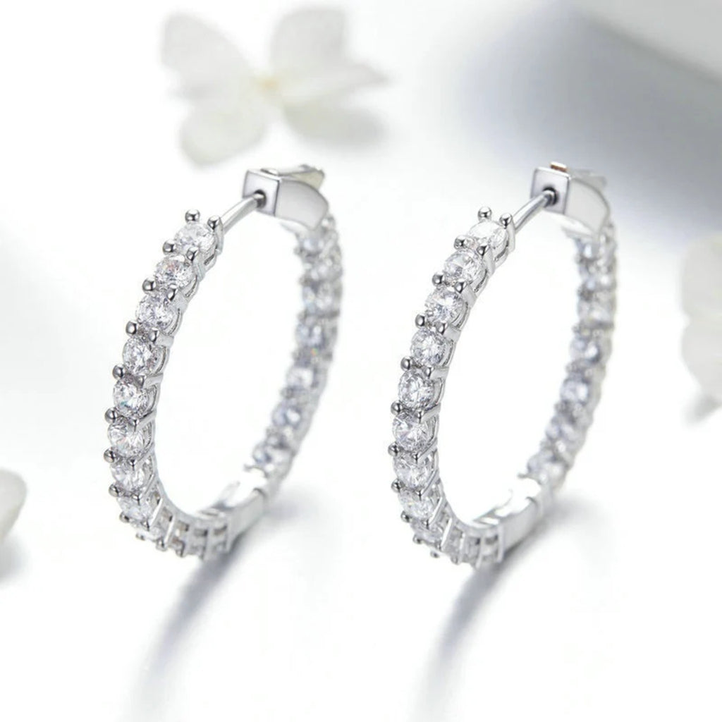 Franca Inside-Out Pavé Hoops — view 4