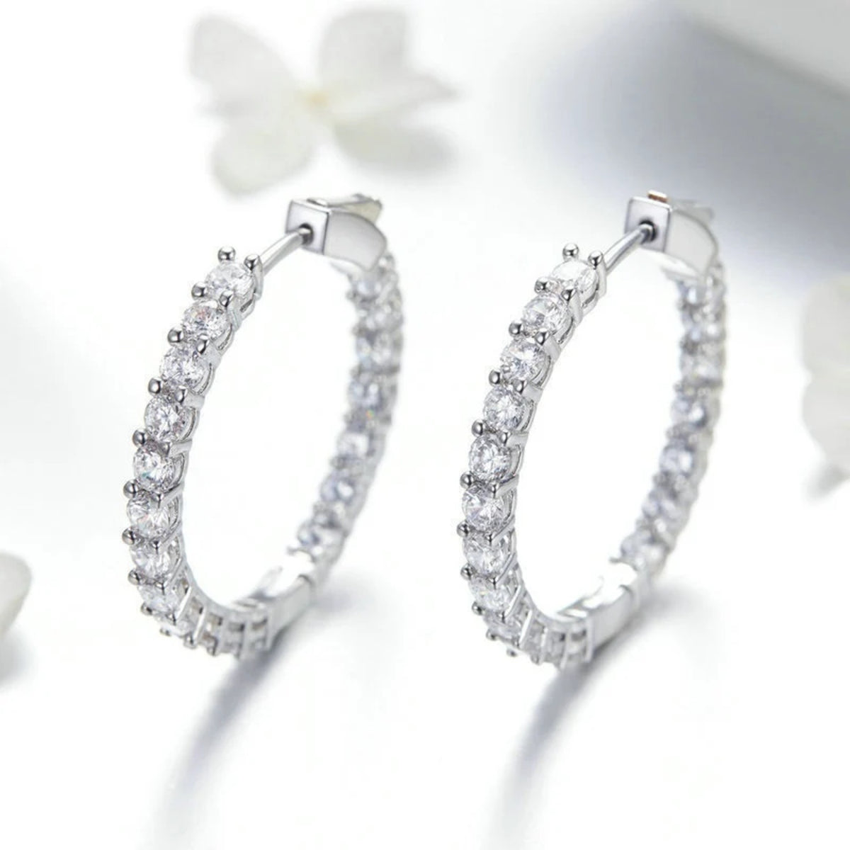 Franca Inside-Out Pavé Hoops — view 4