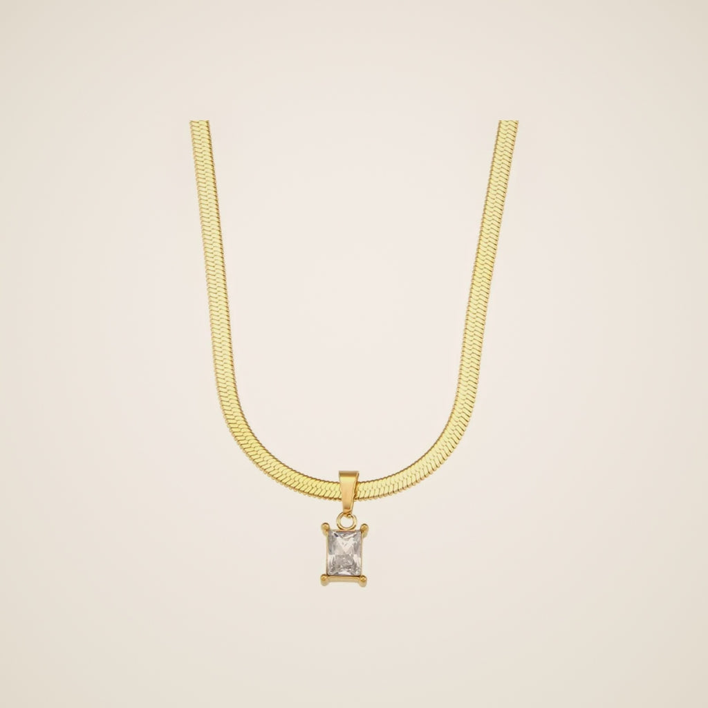 Isola Square Stone Pendant Necklace — view 1