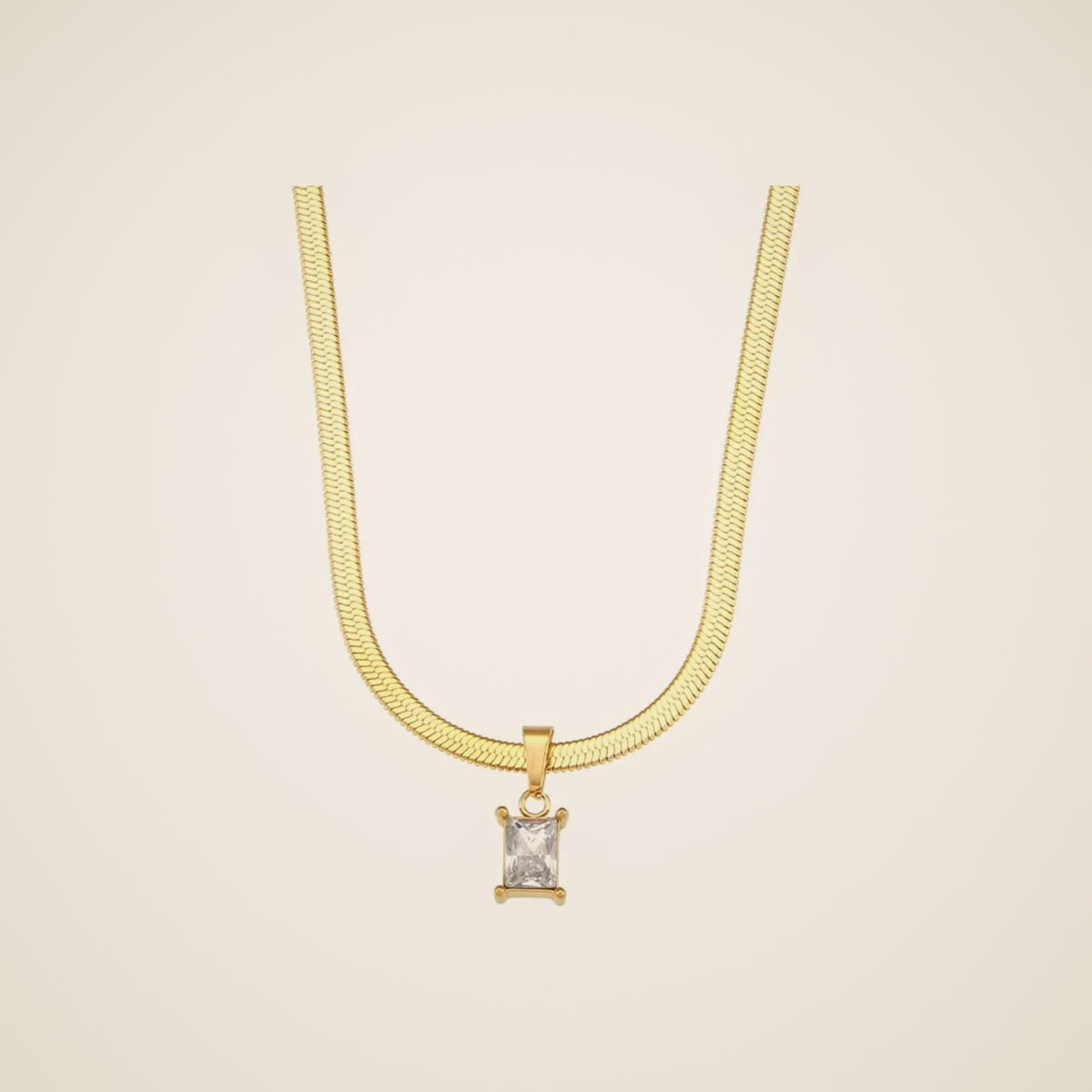 Isola Square Stone Pendant Necklace — view 1