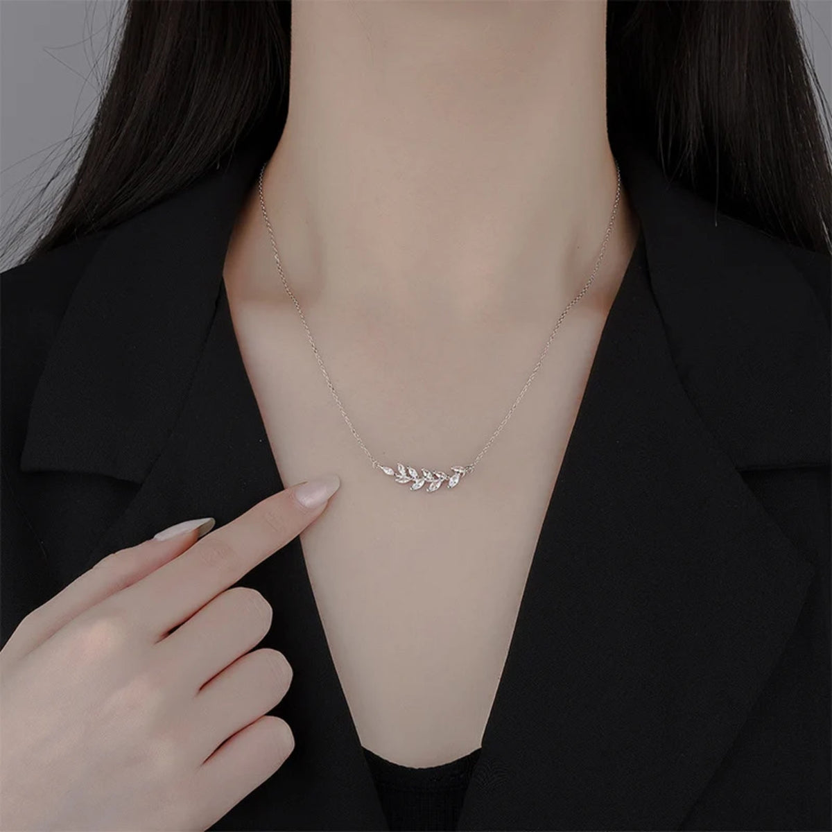 Kassandra Olive Branch Necklace — view 7