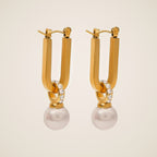 Lia Pearl & Zircon Stud Earrings — view 1