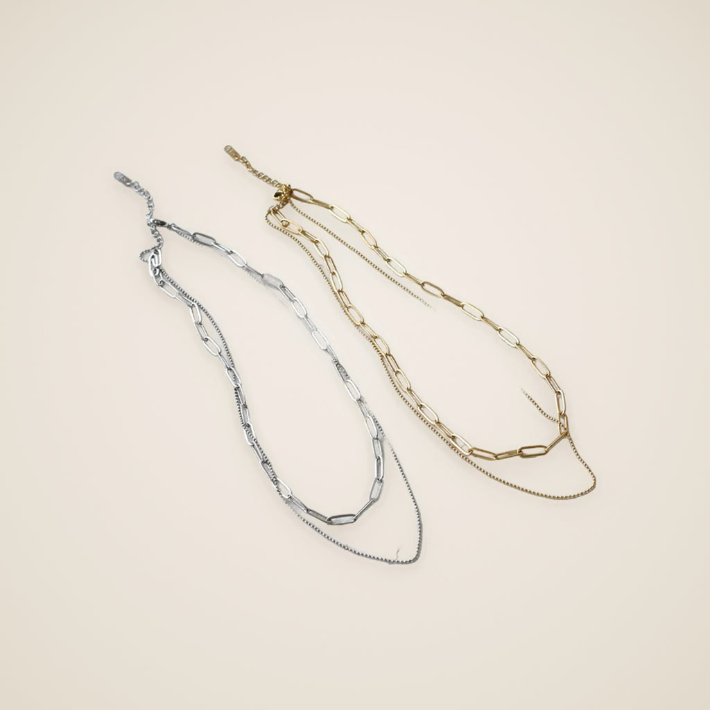 Lyra Double Layer Chain Necklace — view 1