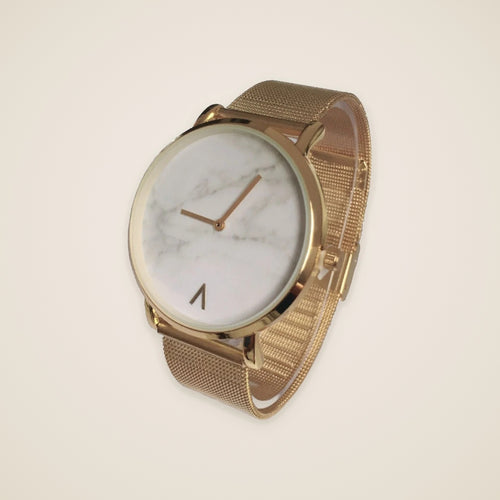 Montre cadran marbre bracelet milanais Marmo, vue 1