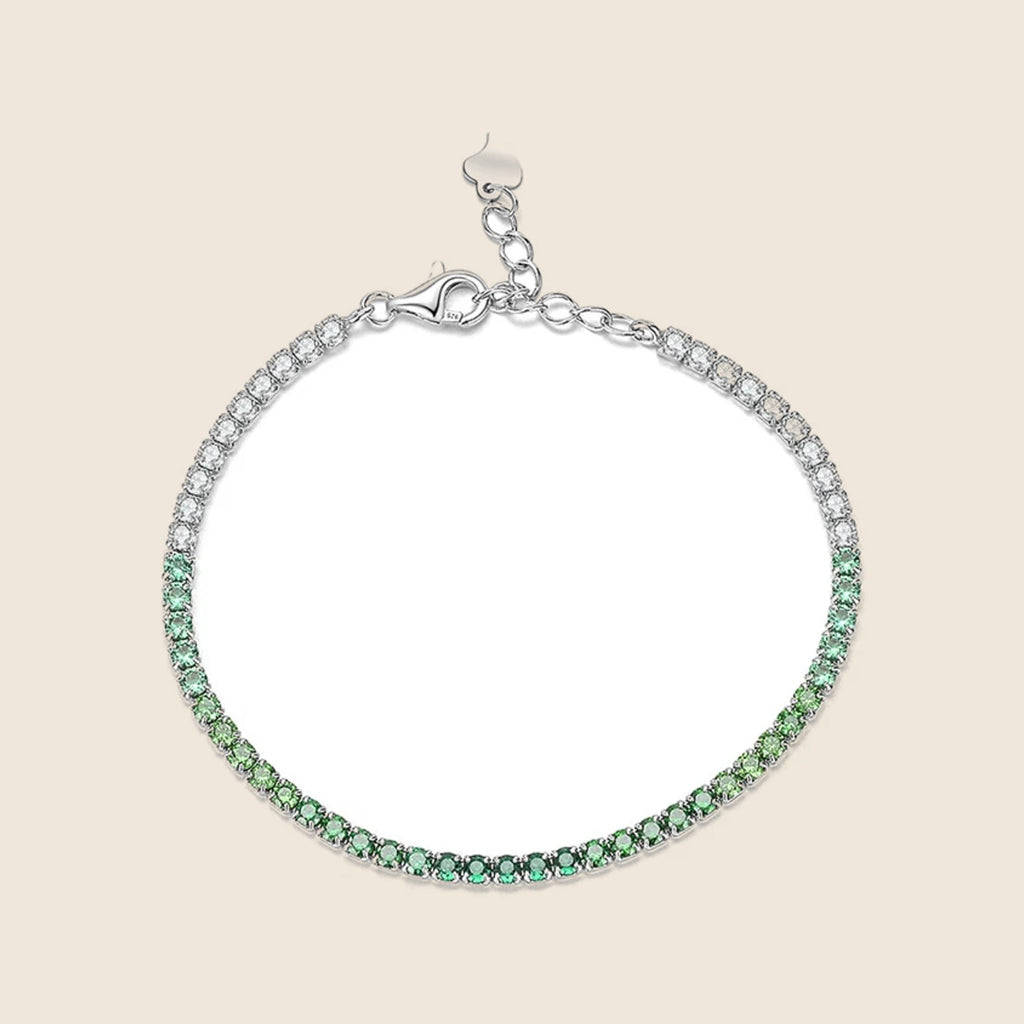 Mirella Green Stone Tennis Bracelet — view 1