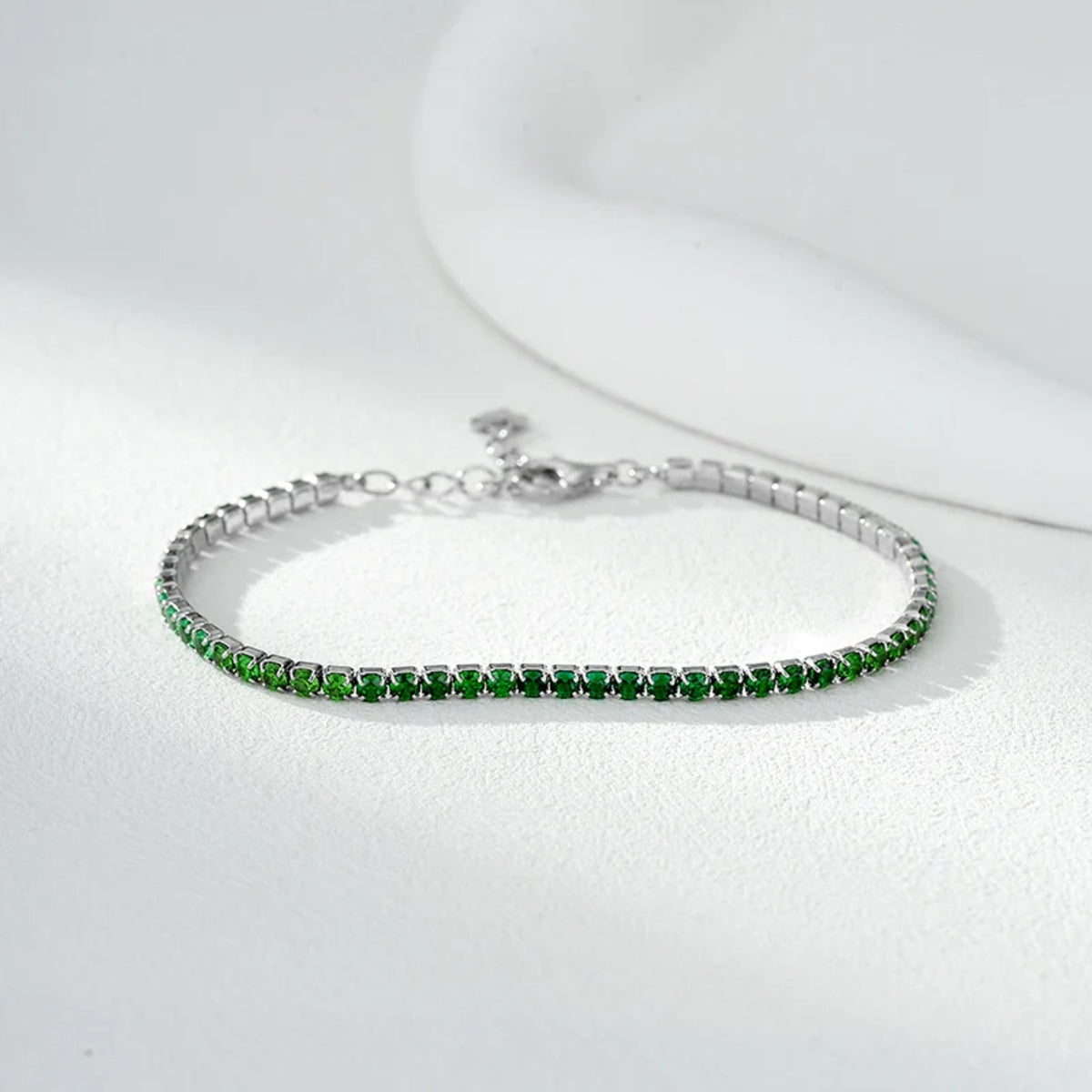 Mirella Green Stone Tennis Bracelet — view 2