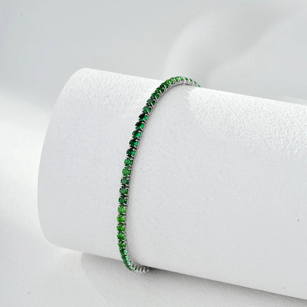 Mirella Green Stone Tennis Bracelet — view 3